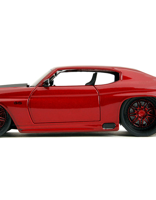 Load image into Gallery viewer, 1971 Chevrolet Chevelle SS Red Metallic with Black Stripes "Pink Slips" Series 1/24 Diecast Model Car by Jada

