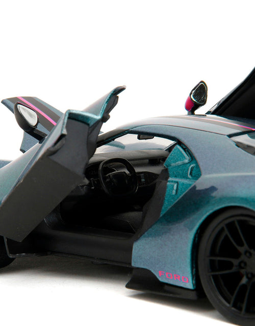 Load image into Gallery viewer, 2017 Ford GT Blue Metallic with Pink and Black Stripes "Pink Slips" Series 1/24 Diecast Model Car by Jada
