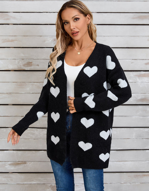 Load image into Gallery viewer, Angel Wings Heart Open Front Long Sleeve Cardigan
