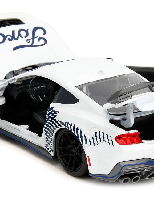 Load image into Gallery viewer, 2024 Ford Mustang Dark House White with "Mustang Horse Graphics" "Bigtime Muscle" Series 1/24 Diecast Model Car by Jada
