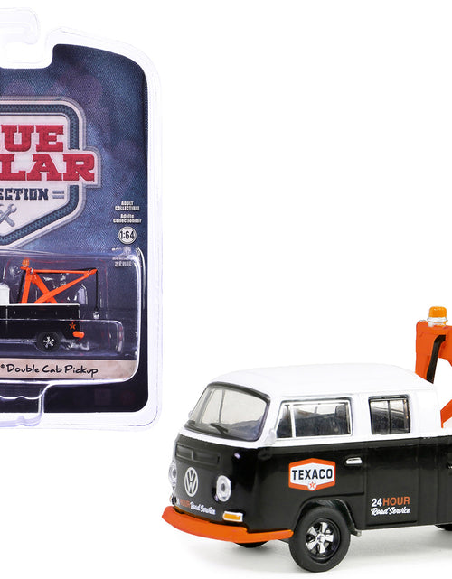 Load image into Gallery viewer, 1973 Volkswagen Double Cab Tow Truck Black and White "Texaco 24 Hour Road Service" "Blue Collar Collection" Series 13 1/64 Diecast Model Car by Greenlight
