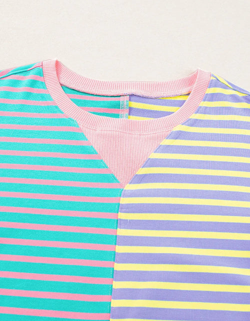 Load image into Gallery viewer, Contrast Stripes Round Neck Long Sleeve Sweatshirt
