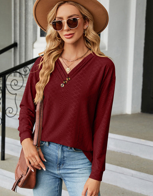 Load image into Gallery viewer, V-Neck Long Sleeve T-Shirt
