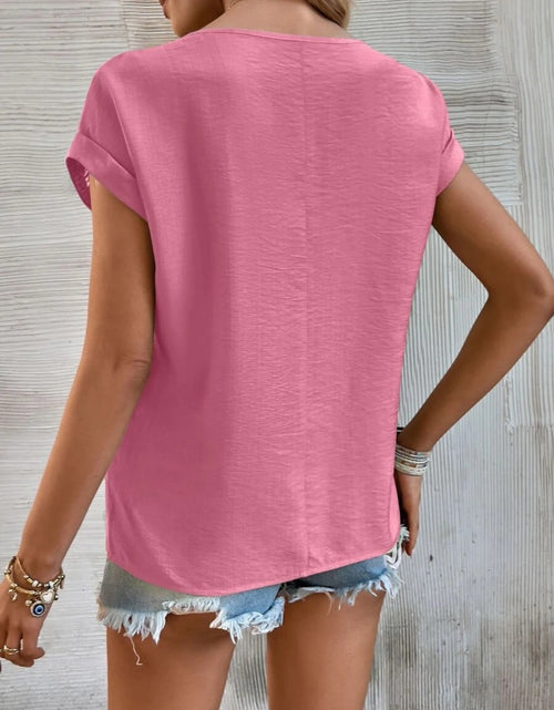 Load image into Gallery viewer, Cutout Round Neck Short Sleeve Top
