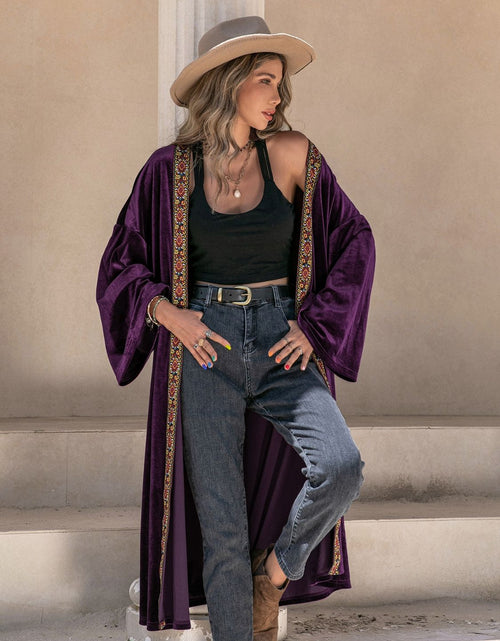 Load image into Gallery viewer, Embroidered Open Front Long Sleeve Cardigan
