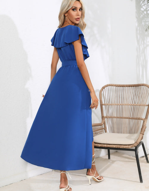 Load image into Gallery viewer, Ruffled Tied V-Neck Midi Dress
