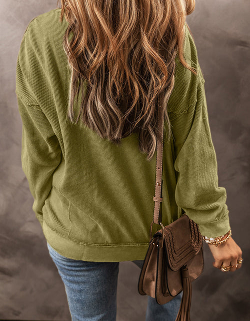Load image into Gallery viewer, Round Neck Dropped Shoulder Sweatshirt
