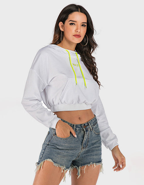 Load image into Gallery viewer, Perfee Drawstring Letter Long Sleeve Hoodie
