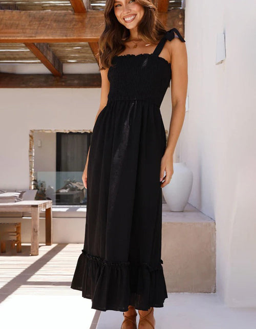 Load image into Gallery viewer, Ruffled Smocked Ruffle Hem Sleeveless Dress
