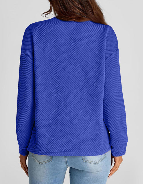 Load image into Gallery viewer, Full Size Texture Round Neck Long Sleeve Sweatshirt
