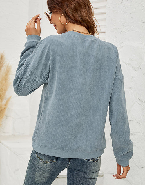 Load image into Gallery viewer, Round Neck Long Sleeve MAMA Graphic Sweatshirt
