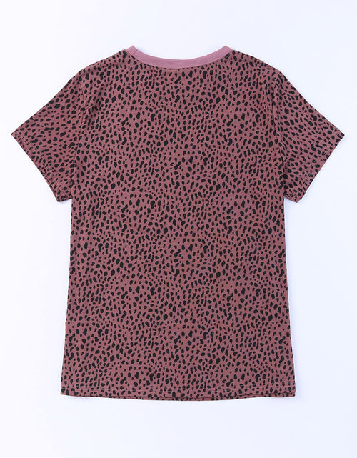 Load image into Gallery viewer, Animal Print Round Neck Short Sleeve T-Shirt
