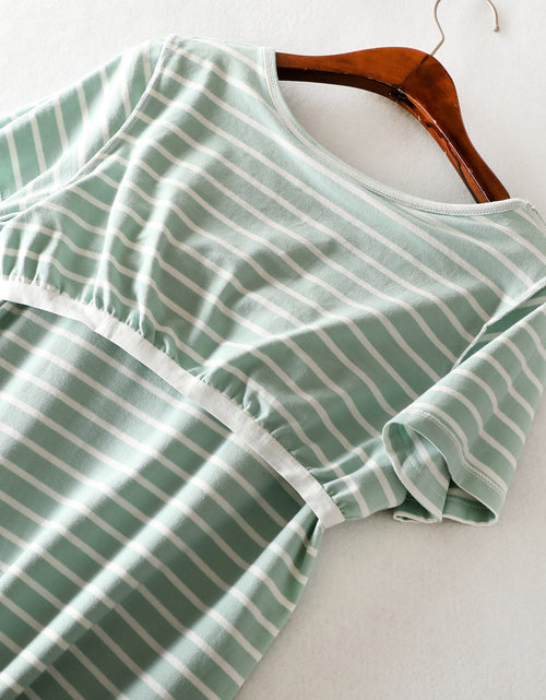 Load image into Gallery viewer, Striped Round Neck Short Sleeve Dress
