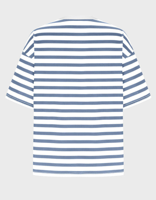 Load image into Gallery viewer, Striped Round Neck Half Sleeve T-Shirt
