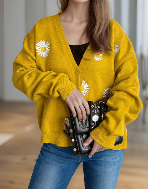 Load image into Gallery viewer, Daisy Button Up V-Neck Cardigan
