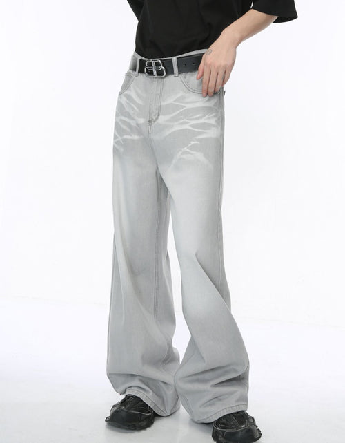 Load image into Gallery viewer, Washed Cat Whisker Straight-Leg Jeans
