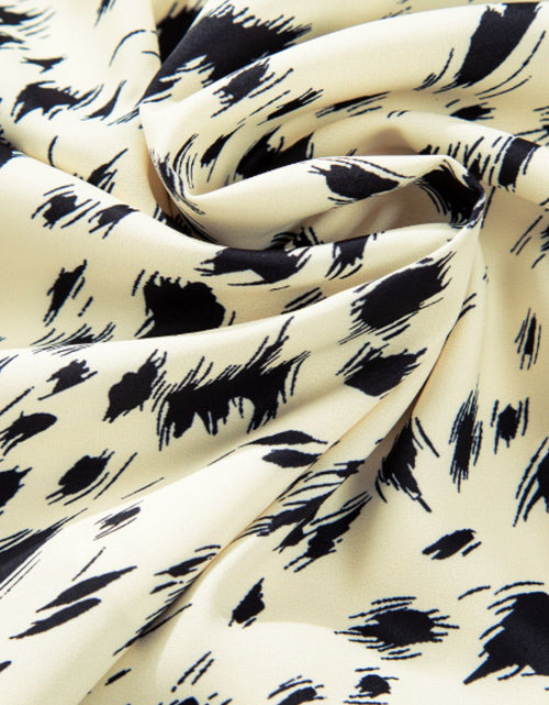 Load image into Gallery viewer, Printed Tie Waist Mock Neck Long Sleeve Dress
