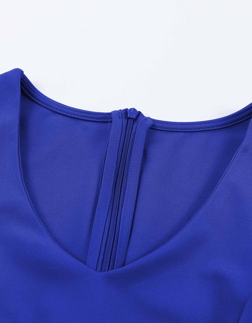 Load image into Gallery viewer, Belted Puff Sleeve V-Neck Jumpsuit
