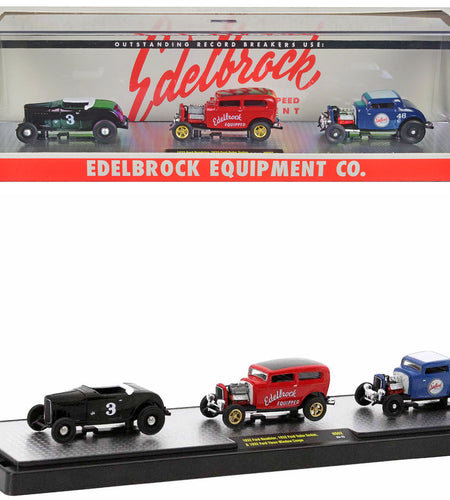 "Edelbrock Equipment Co." Set of 3 Pieces Limited Edition to 2750 pieces Worldwide 1/64 Diecast Models by M2 Machines