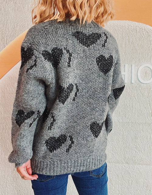 Load image into Gallery viewer, Heart Button Up Long Sleeve Cardigan
