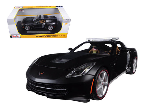 Load image into Gallery viewer, 2014 Chevrolet Corvette C7 Stingray Police Matt Black 1/18 Diecast Model Car by Maisto
