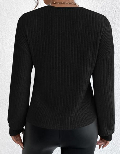 Load image into Gallery viewer, Surplice Dropped Shoulder Long Sleeve T-Shirt
