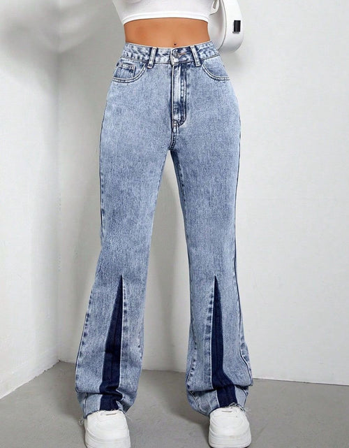 Load image into Gallery viewer, Contrast Bootcut Jeans with Pockets
