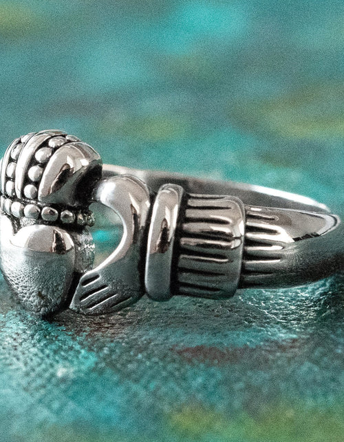 Load image into Gallery viewer, Handcrafted Vintage Ring 18k Gold Irish Claddagh Ring Antique #R1768 Antique Rings Jewelry by PVD Vintage Jewelry
