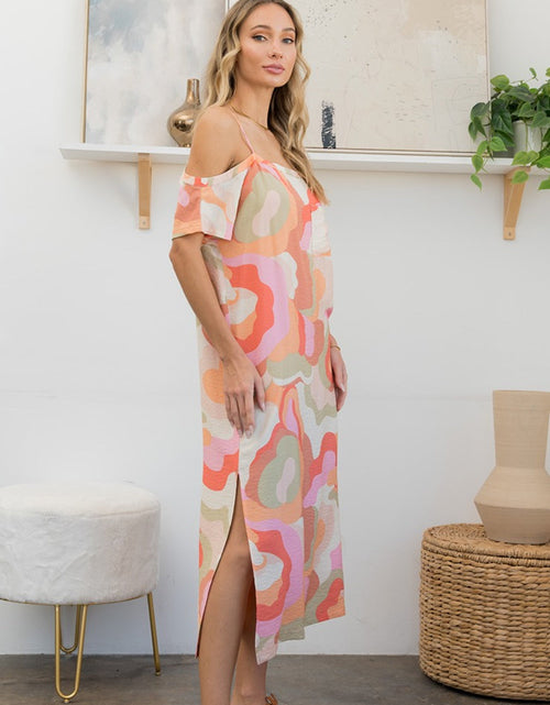 Load image into Gallery viewer, Sew In Love Full Size Printed Side Slit Midi Dress

