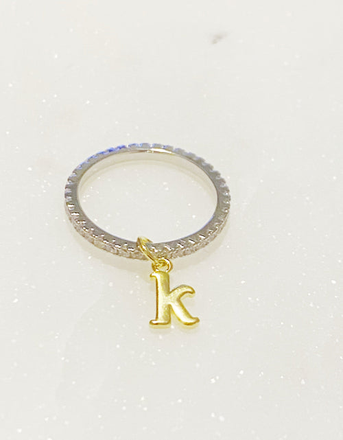Load image into Gallery viewer, Dangle Initial Ring by Ellisonyoung.com
