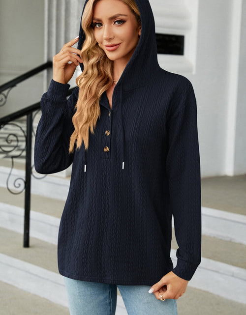 Load image into Gallery viewer, Cable-Knit Long Sleeve Hoodie
