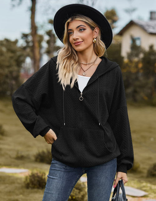 Load image into Gallery viewer, Cable-Knit Long Sleeve Hooded Jacket

