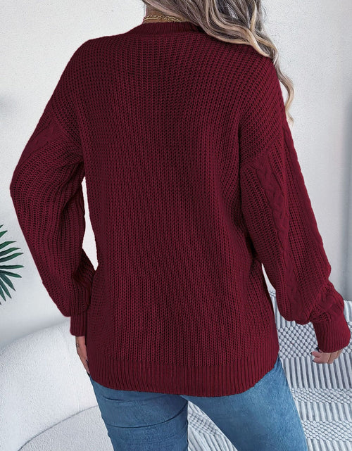 Load image into Gallery viewer, Cable-Knit Long Sleeve Cardigan
