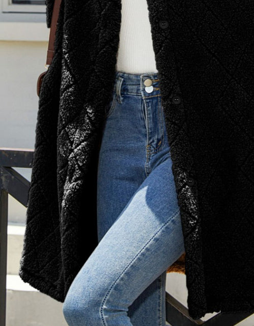 Load image into Gallery viewer, Texture Button Up Dropped Shoulder Coat
