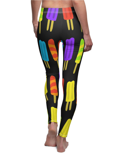 Load image into Gallery viewer, Popsicle Print Casual Leggings - Black by Tshirt Unlimited
