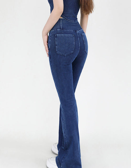 Load image into Gallery viewer, Wide Waistband Bootcut Jeans with Pockets
