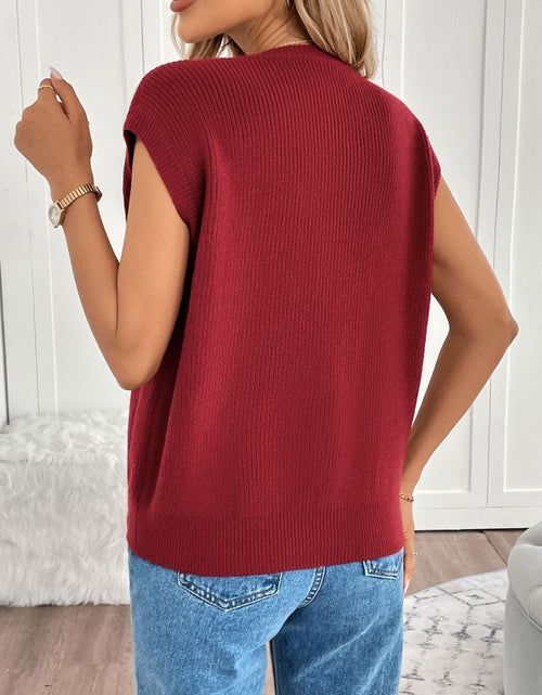Load image into Gallery viewer, Perfee Pocketed Round Neck Cap Sleeve Cardigan
