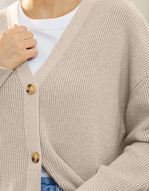 Load image into Gallery viewer, Button Down V-Neck Long Sleeve Cardigan
