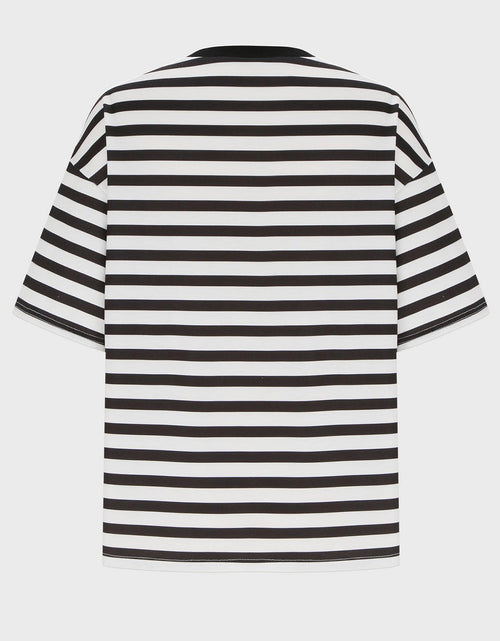 Load image into Gallery viewer, Striped Round Neck Half Sleeve T-Shirt
