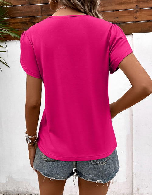 Load image into Gallery viewer, Ivy Lane Strappy V-Neck Petal Sleeve Top
