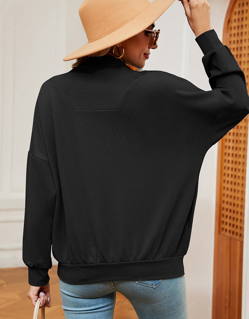 Load image into Gallery viewer, Half Zip Dropped Shoulder Sweatshirt
