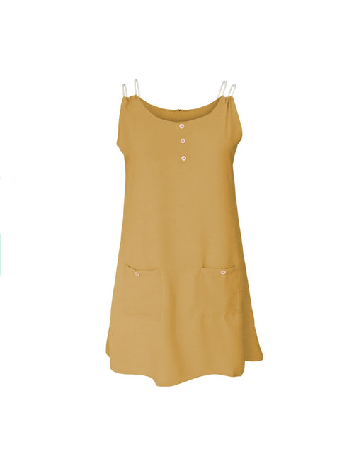 Load image into Gallery viewer, Round Neck Double Spaghetti Straps Mini Dress
