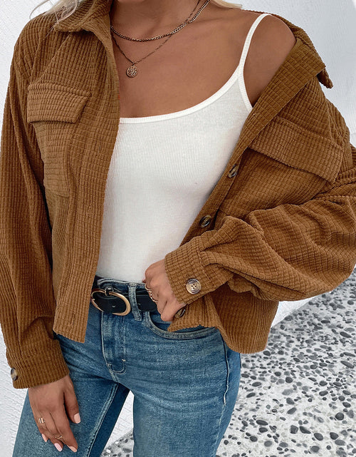 Load image into Gallery viewer, Perfee Collared Neck Button Front Jacket with Pockets

