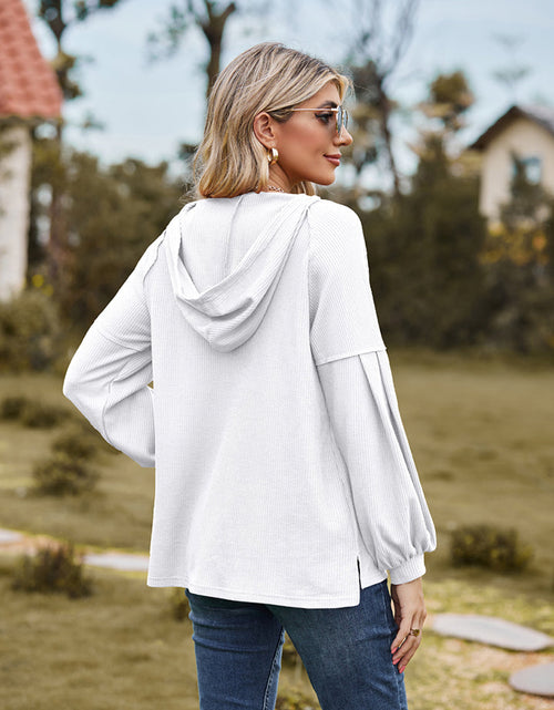 Load image into Gallery viewer, Dropped Shoulder Button-Down Hoodie

