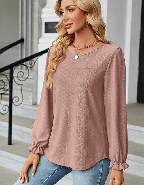 Load image into Gallery viewer, Round Neck Flounce Sleeve T-Shirt
