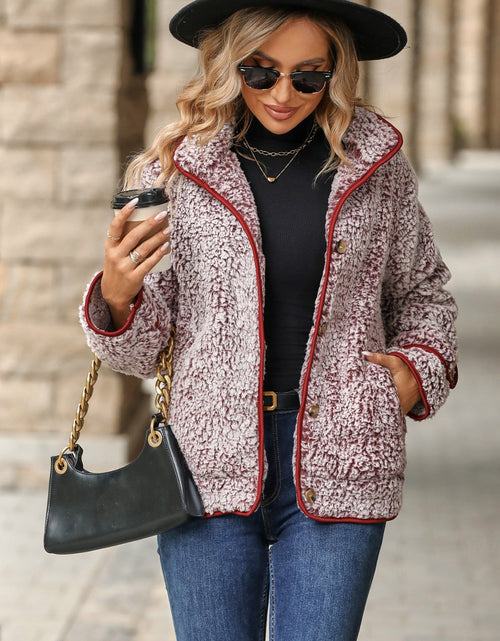 Load image into Gallery viewer, Fuzzy Pocketed Button Up Jacket
