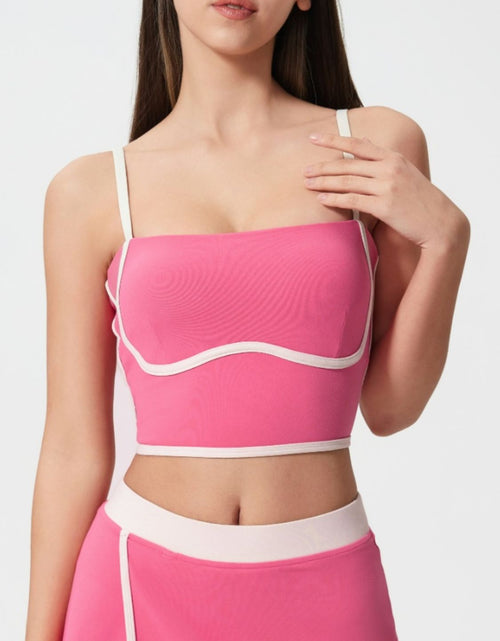 Load image into Gallery viewer, Millennia Contrast Trim Square Neck Active Cami with Detachable Chest Pads
