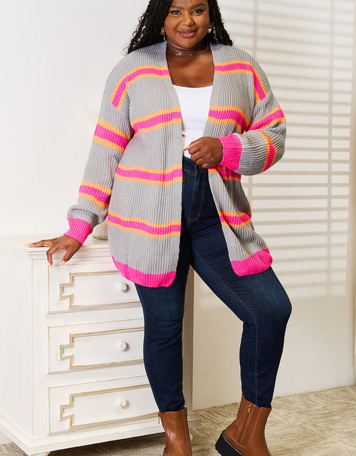 Load image into Gallery viewer, Woven Right Ribbed Long Sleeve Cardigan
