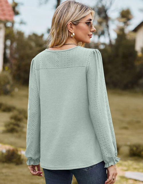 Load image into Gallery viewer, Round Neck Puff Sleeve Blouse

