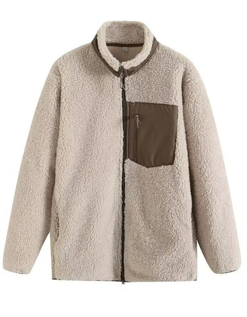 Load image into Gallery viewer, Zip Up Long Sleeve Plush Jacket
